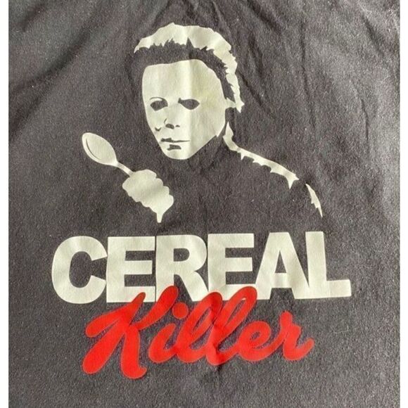 Michael Myers Fruit of the Loom cereal unisex kuds Halloween T-shirt, S/5/6 - Picture 3 of 4